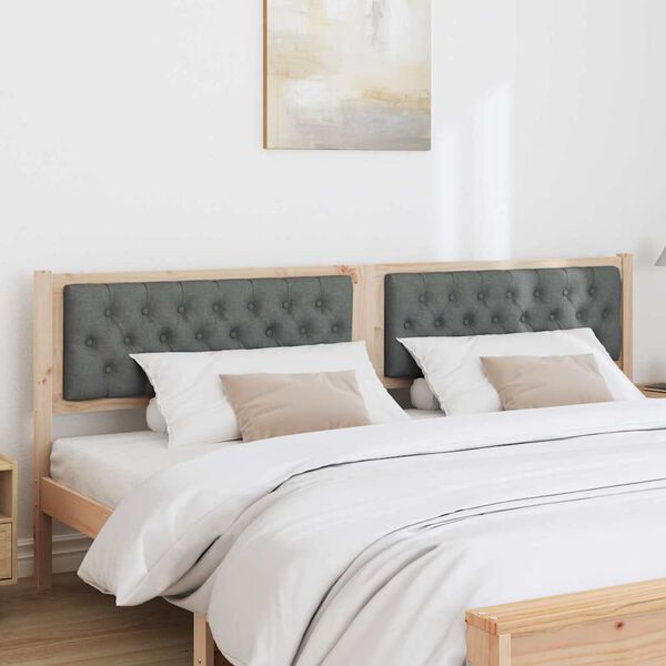 vidaXL Kopfteil Braun und Dunkelgrau 200 cm Massivholz Kiefer