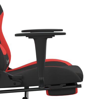 vidaXL Gaming-Stuhl mit Massage & Fußstütze Schwarz und Rot Stoff