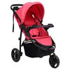 vidaXL 3-Rad-Kinderwagen Rot und Schwarz Stahl
