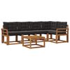vidaXL Outdoor-Sofagarnitur mit Kissen 6 pcs Nat&uuml;rlich und Schwarz
