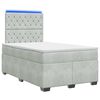 vidaXL Boxspringbett mit Matratze Hellgrau 120 x 200 cm Samt