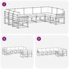 vidaXL Outdoor-Sofagarnitur mit Kissen 9 pcs Nat&uuml;rlich und Hellgrau