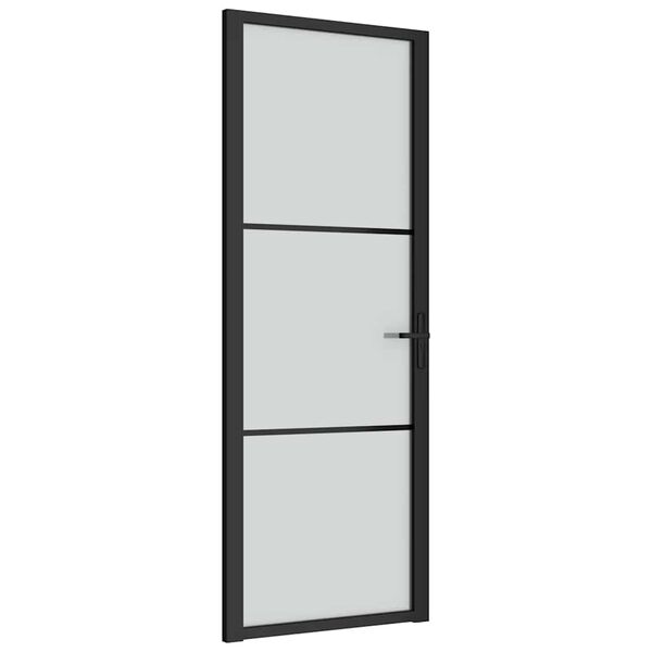 vidaXL Innent&uuml;r 76x201,5 cm Schwarz Mattglas und Aluminium