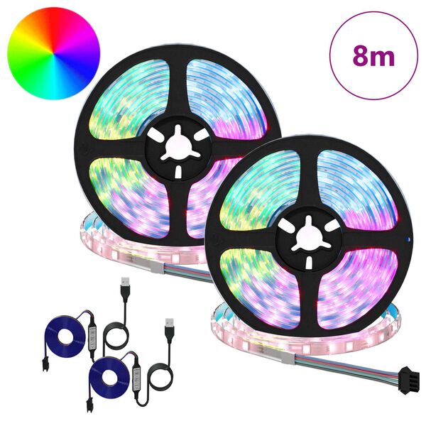 vidaXL LED Streifen 4 pcs Schwarz und Transparent 400 x 0,8 x 0,3 cm