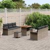 vidaXL Gartensofa-set mit Kissen 9 pcs Grau Poly-Rattan