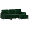 vidaXL 3-Sitzer-Sofa mit Hocker Dunkelgr&uuml;n 180 cm Samt
