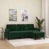 vidaXL 3-Sitzer-Sofa mit Hocker Dunkelgr&uuml;n 180 cm Samt