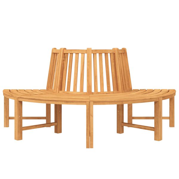 vidaXL Baumbank Halbrund &Oslash;201 cm Massivholz Teak