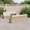 vidaXL Gartensofa-set mit Kissen 7 pcs Beige Poly-Rattan