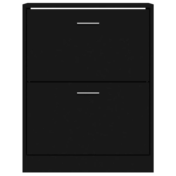 vidaXL Schuhschrank Schwarz 63x24x81 cm Holzwerkstoff