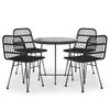 vidaXL 5-tlg. Garten-Essgruppe Schwarz Poly Rattan