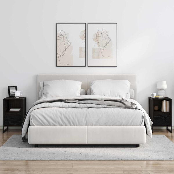 vidaXL Nachttisch Schwarz Eichen-Optik 39,5 x 30 x 50 cm Holzwerkstoff