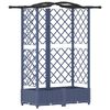 vidaXL Hochbeet mit Rankgitter und Dach Grau 124 x 40 x 126 cm PP