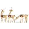 vidaXL Weihnachtsdeko LED Rentiere 270x7x90 cm Golden Warmwei&szlig;