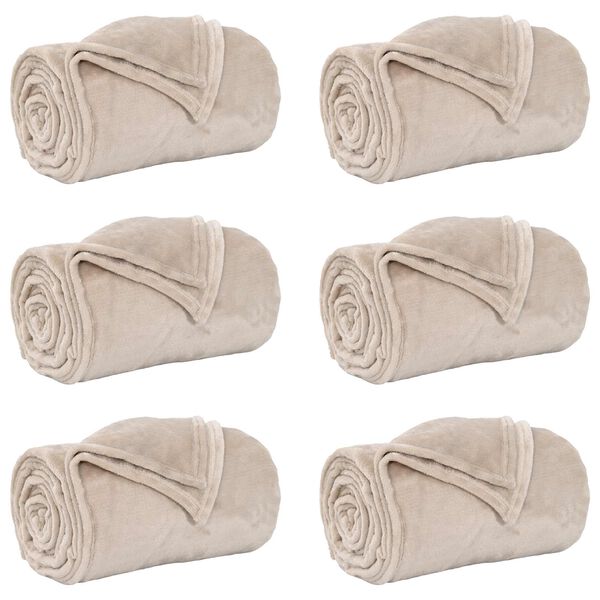 vidaXL Wohndecken 6 pcs Beige 130 x 150 cm Fleece
