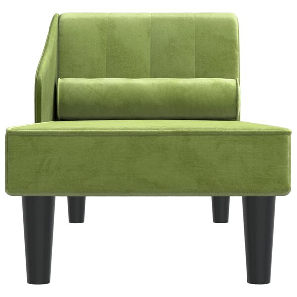 vidaXL Chaiselongue mit Nackenrolle Hellgr&uuml;n Samt