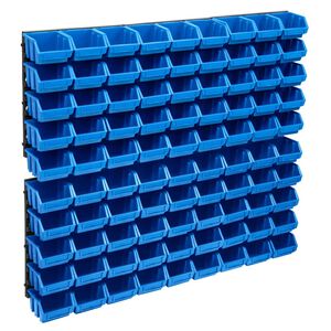 vidaXL 96tlg. Beh&auml;lter-Set f&uuml;r Kleinteile mit Wandplatten Blau Schwarz