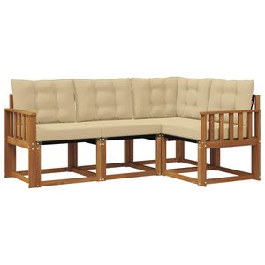 vidaXL Outdoor-Sofagarnitur mit Kissen 4 pcs Natur und Beige