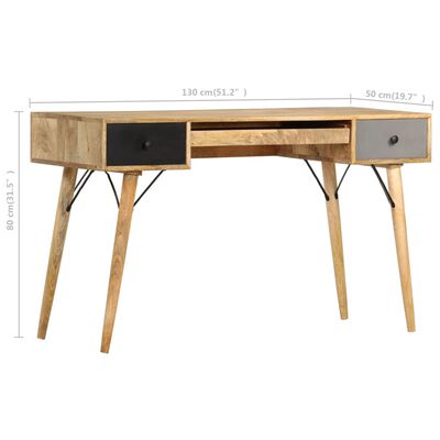 vidaXL Schreibtisch mit Schubladen 130 x 50 x 80 cm Massivholz Mango