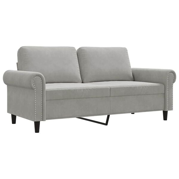 vidaXL 2-Sitzer-Sofa Hellgrau 140 cm Samt