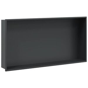 vidaXL Duschnische Mattschwarz 62x32x9 cm Edelstahl