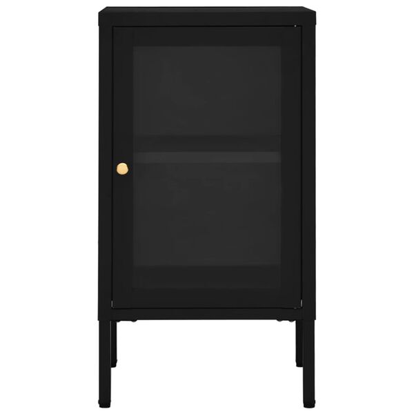 vidaXL Sideboard Schwarz 38x35x70 cm Stahl und Glas