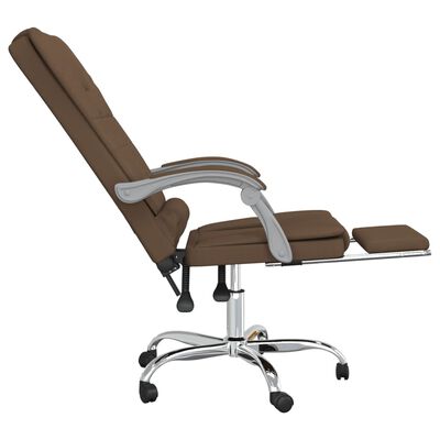 vidaXL Bürostuhl mit Massagefunktion Braun Stoff