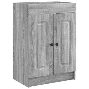 vidaXL Unter dem Waschbecken Badschrank Grau Sonoma 56 x 37,5 x 81 cm