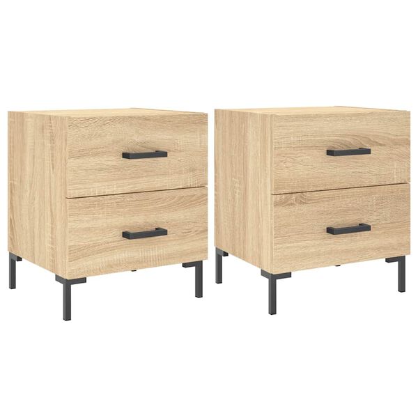 vidaXL Nachttische 2 Stk. Sonoma-Eiche 40x35x47,5 cm Holzwerkstoff