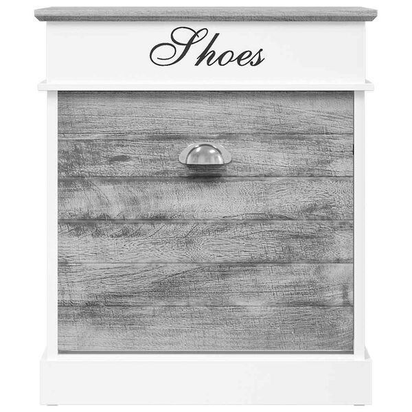 vidaXL Schuhschrank Grau 50 x 28 x 58 cm Paulownia Holz