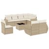 vidaXL 9-tlg. Garten-Sofagarnitur mit Kissen Beige Poly Rattan