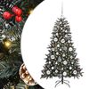vidaXL K&uuml;nstlicher Weihnachtsbaum Gr&uuml;n 120 cm PVC, Plastik und Stahl