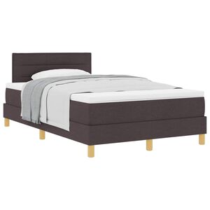 vidaXL Boxspringbett mit Matratze Dunkelbraun 120 x 190 cm Stoff