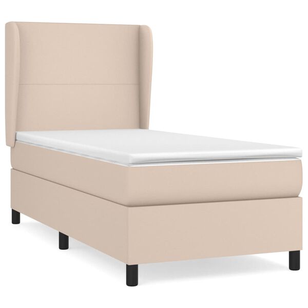 vidaXL Boxspringbett Matratze Cappuccino-Braun 100x200cm Kunstleder