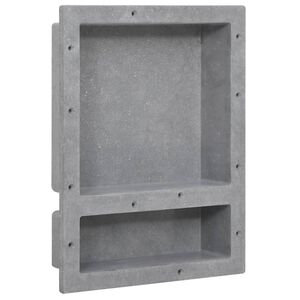 vidaXL Duschnische mit 2 F&auml;chern Mattgrau 41x51x10 cm