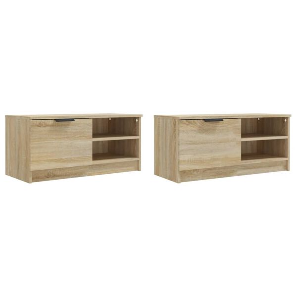 vidaXL TV-Schränke 2 Stk. Sonoma-Eiche 80x35x36,5 cm Holzwerkstoff