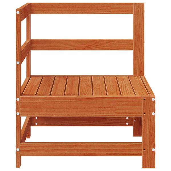 vidaXL Gartenecksofa Massives Kiefernholz Wachsbraun 62 x 62 x 70,5 cm