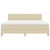 vidaXL Boxspringbett mit Matratze Creme 180 x 200 cm Stoff