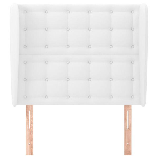 vidaXL Kopfteil mit Ohren Weiß 103x23x118/128 cm Kunstleder