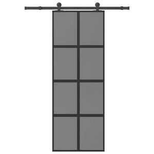 vidaXL Schiebet&uuml;r mit Beschlag 76x205 cm Hartglas & Aluminium
