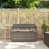 vidaXL Gartenbank mit Stauraum und Kissen Grau Poly Rattan
