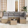 vidaXL Sofa Set mit Kissen 7 pcs Beige Poly Rattan