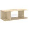 vidaXL TV-Schrank mit LED-Leuchten Sonoma-Eiche 90x39x30cm