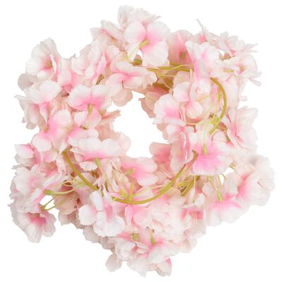 vidaXL Künstliche Blumengirlanden 6 Stk. Hellrosa 180 cm