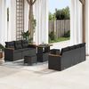 vidaXL Gartensofa-set mit Kissen 14 pcs Schwarz Poly-Rattan