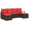 vidaXL Sofa Set 6 stk. Braun [Synthetisch]: Poly Rattan