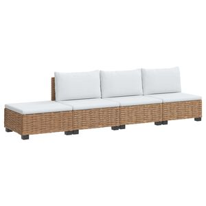 vidaXL 4 Stk. Rattan-Lounge-Set mit Kissen GENDT Naturrattan Natur