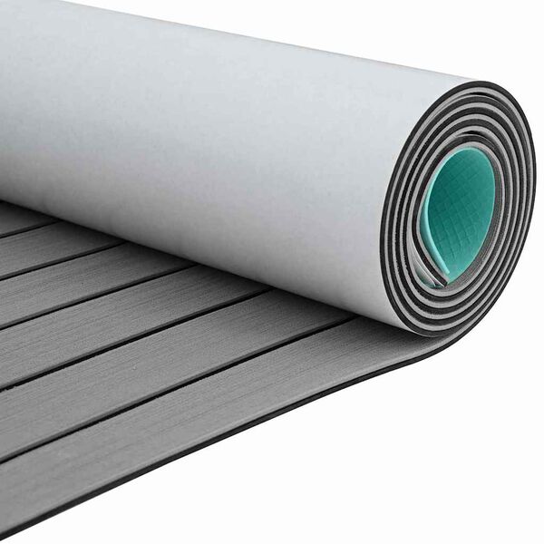 vidaXL Bootsbelag Hellgrau und Schwarz 240 x 90 cm EVA-Schaum