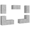 vidaXL 7-tlg. TV-Schrank-Set Betongrau Holzwerkstoff