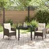 vidaXL Garten Essgruppe mit Kissen 3 pcs Braun Poly-Rattan